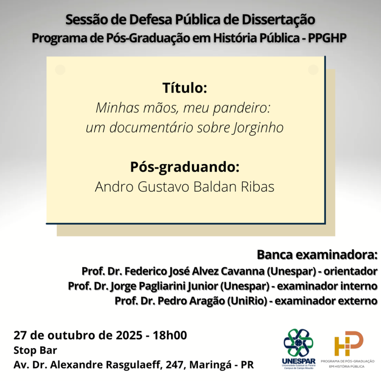 Defesa Pública de Dissertação PPGHP - Andro Gustavo.png Defesa Pública de Dissertação PPGHP - Andro Gustavo.png