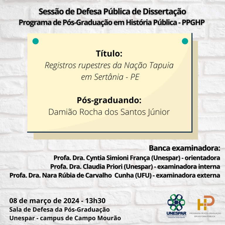 Defesa Pública de Dissertação PPGHP - Damião Rocha.png